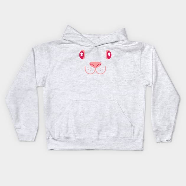 Cute Animal Face Bunny Rabbit Costume Kids Hoodie by FlashMac